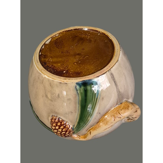 Ceramic Vintage Glazed Pottery Pine Cone Jardinière Planter For Sale - Image 7 of 8