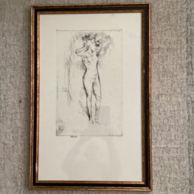 Vintage Original Art Print of Etching With Drypoint “ Binding the Hair “ by James McNeill Whistler ( 1834 - 1903 ) For Sale - Image 11 of 12