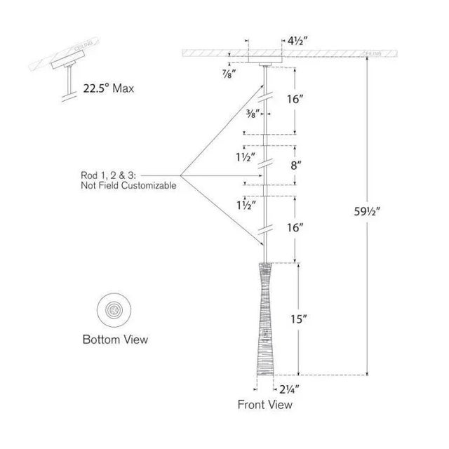 Visual Comfort Kelly Wearstler for Visual Comfort Signature Utopia Mini Pendant in Aged Iron For Sale - Image 4 of 4