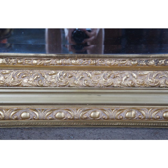 20th Century French Louis XVI Giltwood Dressing Floor Pier Mirror Beveled Glass For Sale - Image 9 of 12