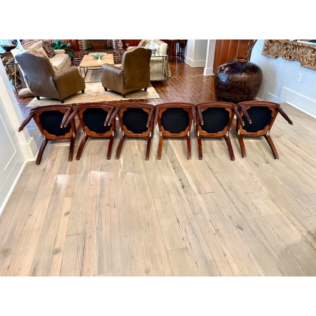 1970s French Louis XVI Walnut Cane Back Dining Chairs Set of 6 For Sale - Image 11 of 12