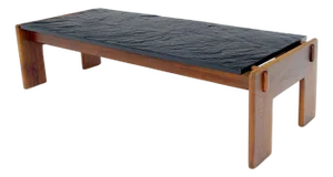 Adrian Pearsall Solid Walnut Slate Like Top 5' Long Rectangle Coffee Table