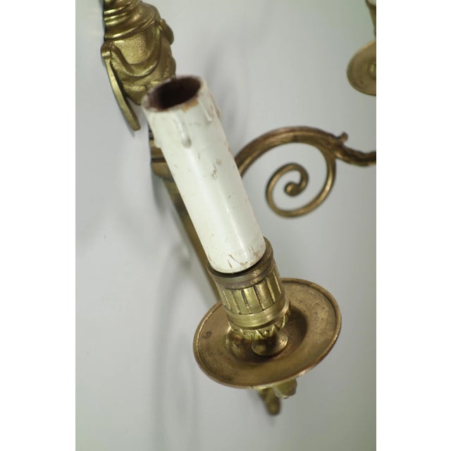 Antique French Bronze Wall Lamp by Marcel Guillemard For Sale - Image 5 of 12