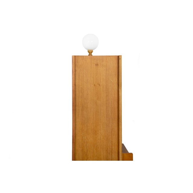 French Modernist Oak Bar Cabinet Bookshelf by Guillerme and Chambron For Sale - Image 9 of 16