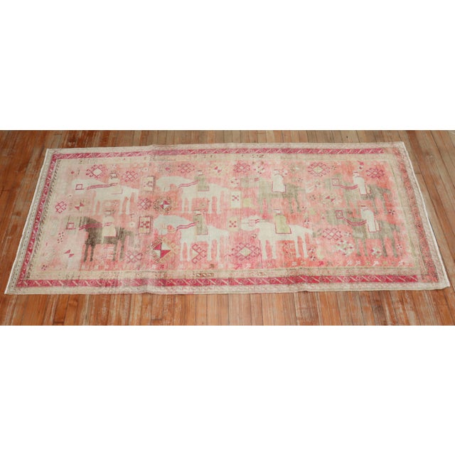 Pink Antique Karabagh Caravan Rug For Sale - Image 18 of 18