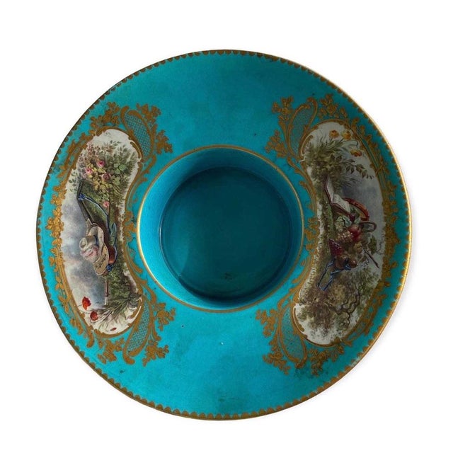 Large Covered Cup and Deep Saucer in Sevres Porcelain, 19th Century, Set of 3 For Sale - Image 13 of 14