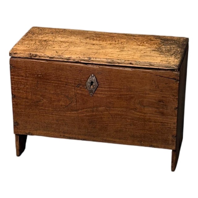 Small 19th Century Chest in Fir and Chestnut For Sale