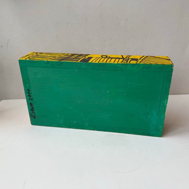 Unique Painted Wood Cigar Box Artist Signed Usawa New York City Theme For Sale - Image 11 of 12