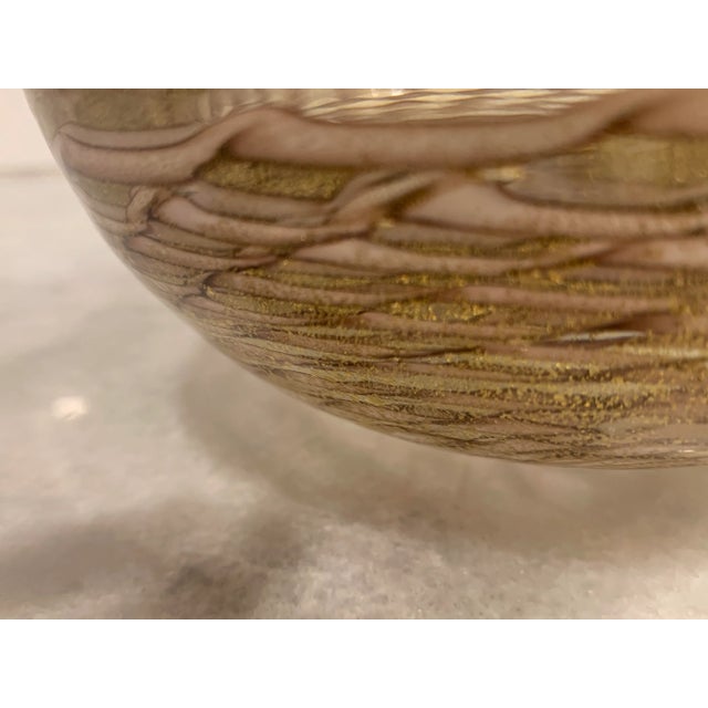 Hollywood Regency Murano Ercole Barovier & Toso Bowl With 24k Gold For Sale - Image 3 of 10