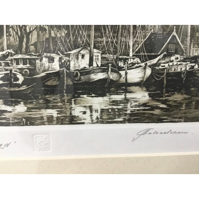 “ Amsterdam. Canal Card” Original 2008 Etching by l.Sobolevsky For Sale In Providence - Image 6 of 9