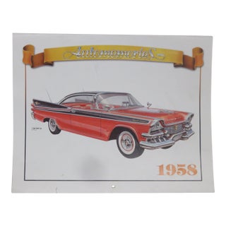 Automemories Classic Car 2014 Calendar Retro Styled 1958 Vintage Auto Art 4706b For Sale