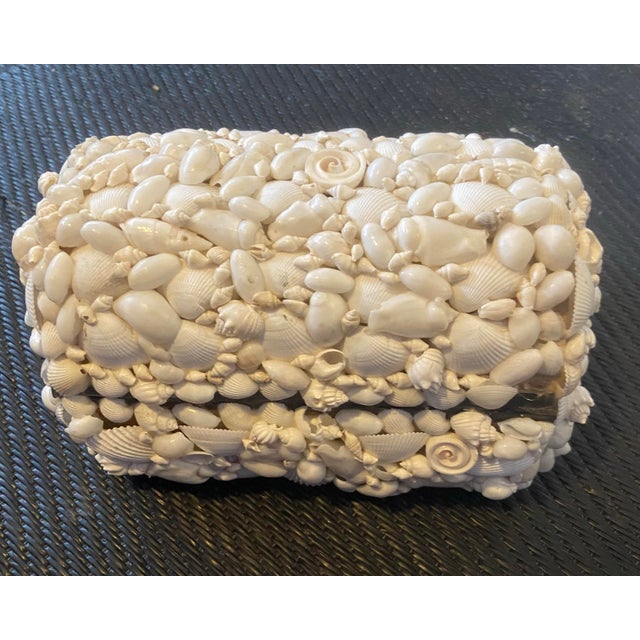 Vintage White Shell-Encrusted Box For Sale - Image 9 of 12
