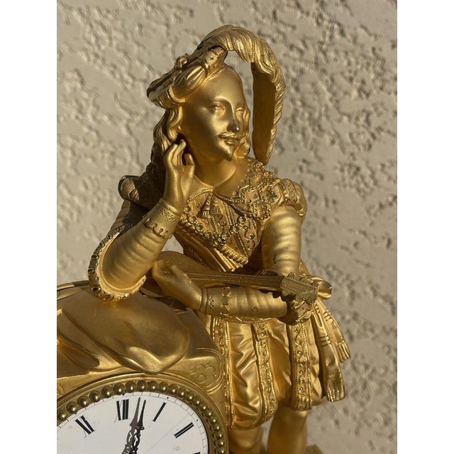 Antique Clock in Gilt Bronze, 1800s For Sale - Image 9 of 13