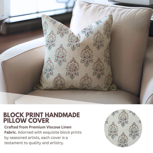 The Samrat cushion cover exudes regal charm with its bold, hand block printed design that echoes royal heritage and...
