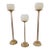 Vintage Brass Candlestick Set Scalloped Design Solid Brass Candle Holders Set of 3 Boho Classic Decor For Sale