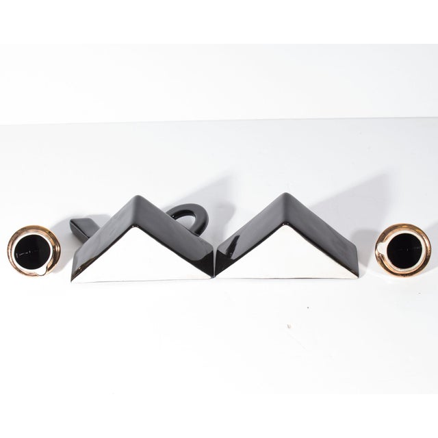 Late 20th Century Late 20th Century Feltman Langer Ceramic Postmodern Cream and Sugar For Sale - Image 5 of 6