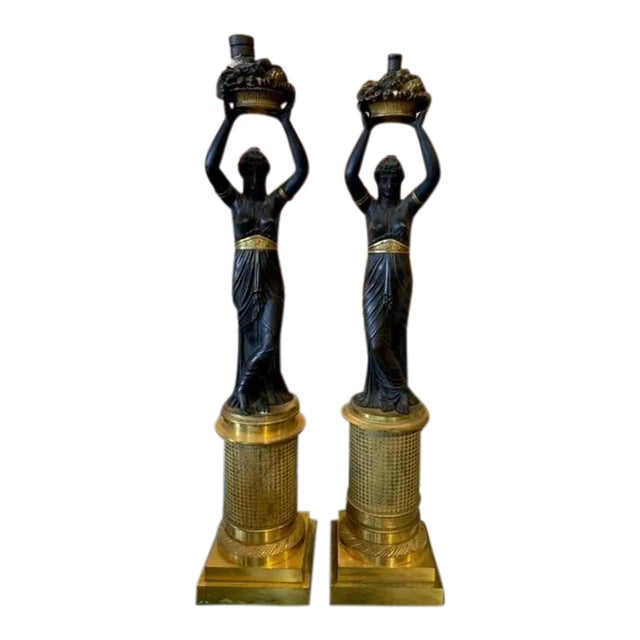 Late 19th Century Empire Style Candelabras- a Pair For Sale