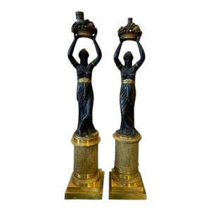 Late 19th Century Empire Style Candelabras- a Pair