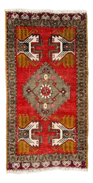 Small Vintage Turkish Rug