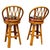 1950s Restored 3-Strand Arch Base Rattan Bar Stools W/ Woven Backrest, Pair For Sale - Image 4 of 9