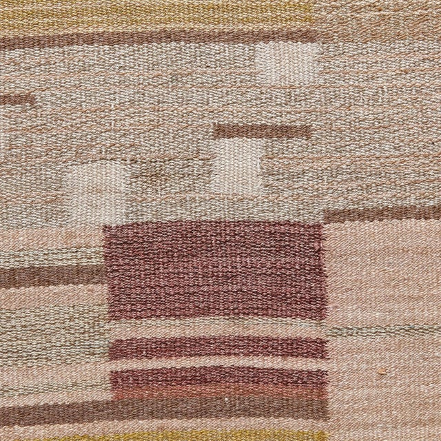 Textile Finnish Flat-Weave Carpet by Laila Karttunen for Kiikan Mattokutomo, 1930s For Sale - Image 7 of 13