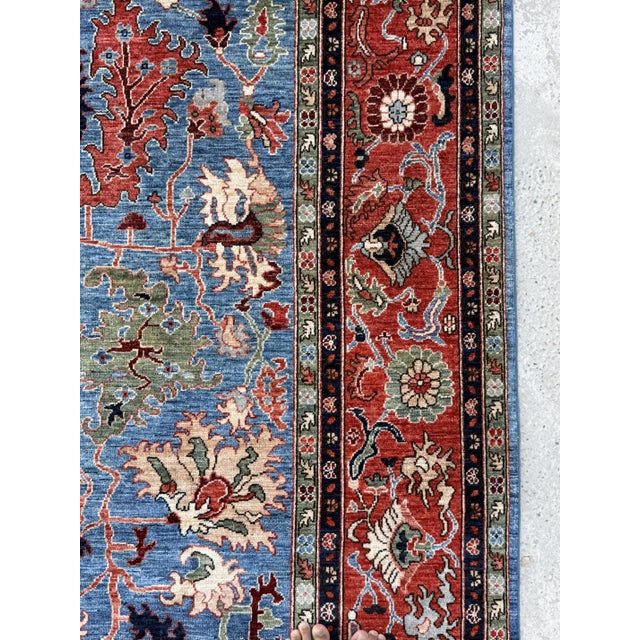 2000 - 2009 Blue Persian Bidjar Design Hand-Knotted Wool Rug, 09'01 X 11'10 For Sale - Image 5 of 10
