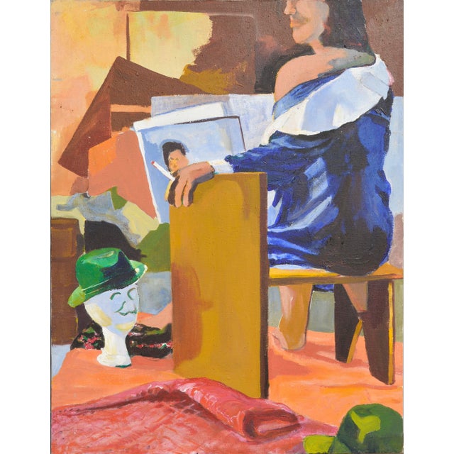 1960s Bay Area Figurative Movement -- Cigarette Break by Patricia Gren Hayes For Sale - Image 5 of 5