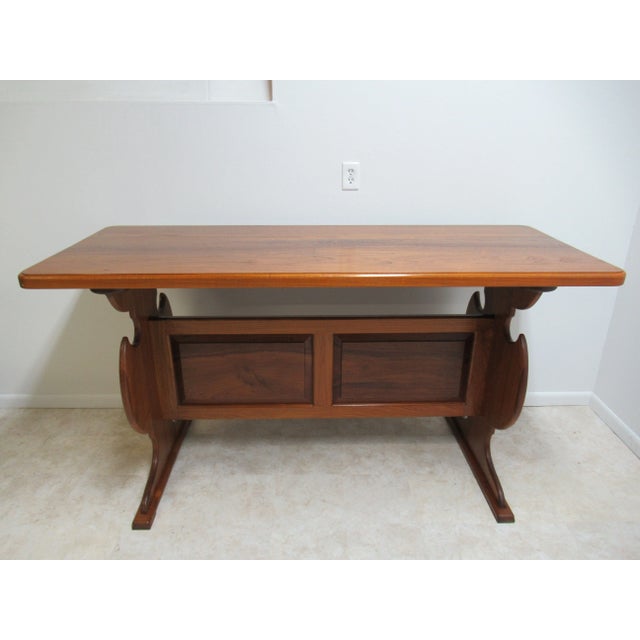 Vintage Solid Teak Mid Century High Top Dining Table Bar Custom For Sale - Image 10 of 12