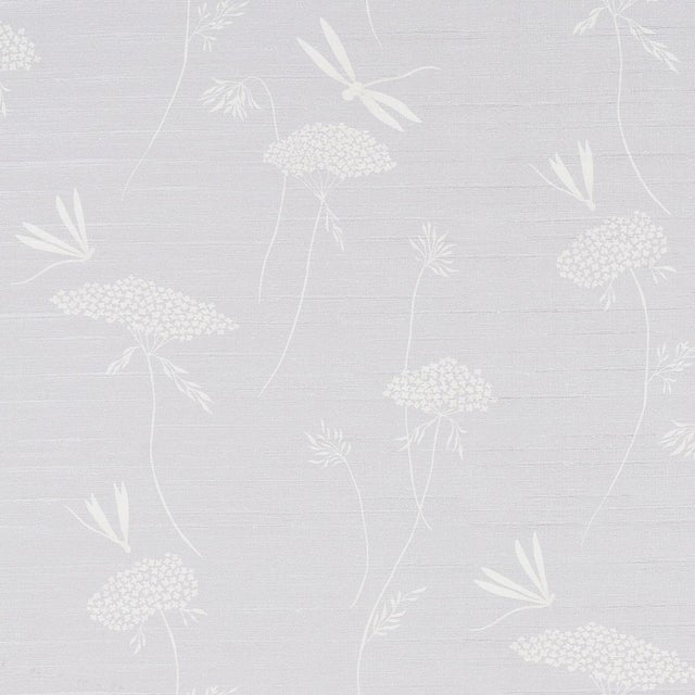 SAMPLE - Schumacher La Libellulee Silk Wallpaper In Moonstone For Sale