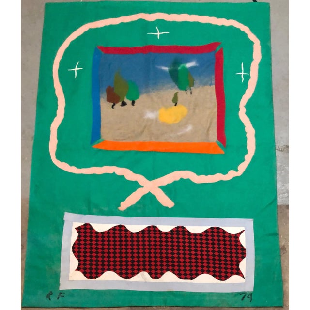 Abstract Expressionism Robert Freimark, 70's Large Colorful Abstract Expressionist Art Protis Tapestry Wool Wall Hanging, 1974 For Sale - Image 3 of 9