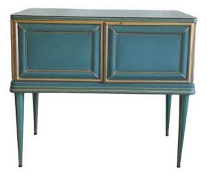 Vintage Petrol Green Two-Door Buffet Cabinet, 1950s