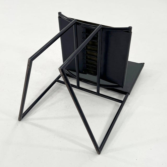 Model 91 Chairs in Black Leater by Mario Botta for Alias, 1990s, Set of 4 For Sale - Image 14 of 16