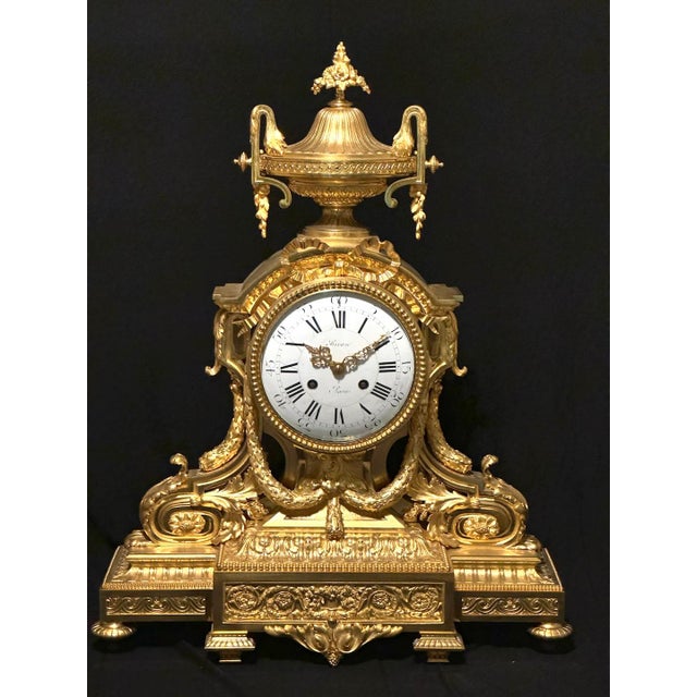 1860s S. Marti Napoleon III Gold Bronze Mantel Clock For Sale - Image 15 of 15