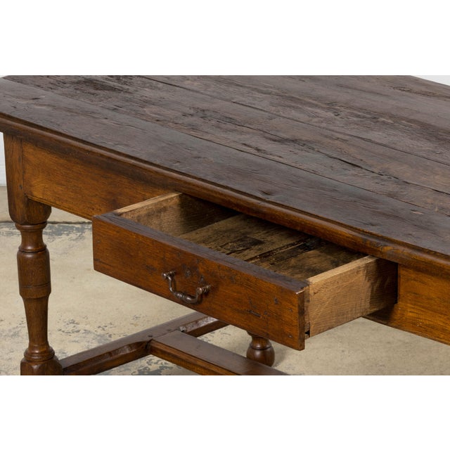 Early 19th Century French Provincial Oak Farmhouse Table For Sale - Image 9 of 18