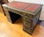 Chinoiserie Chinoiserie Ebonized Hand Painted Kneehole Leather Top Desk For Sale - Image 3 of 12