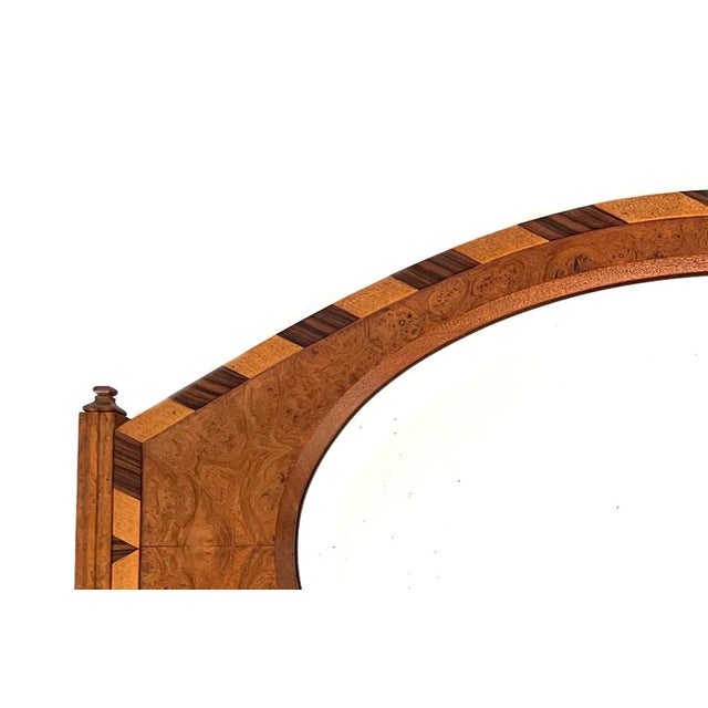 Art Deco Hanging Mirror in Veneer and Marquetry with Ornamental Tassels For Sale - Image 5 of 10