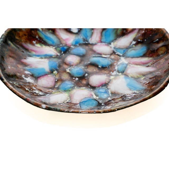 1960s Vintage 1960's Enamel Over Copper Abstract Bowl For Sale - Image 5 of 9