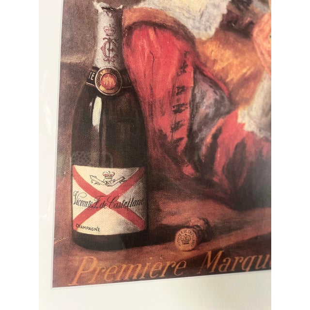 1970s Vintage French Champagne De Castellane Advertisement Framed For Sale - Image 4 of 6