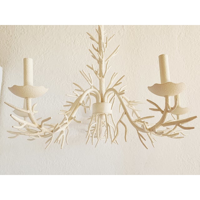 2020s Coral Motif Five Lights Chandelier For Sale - Image 5 of 12