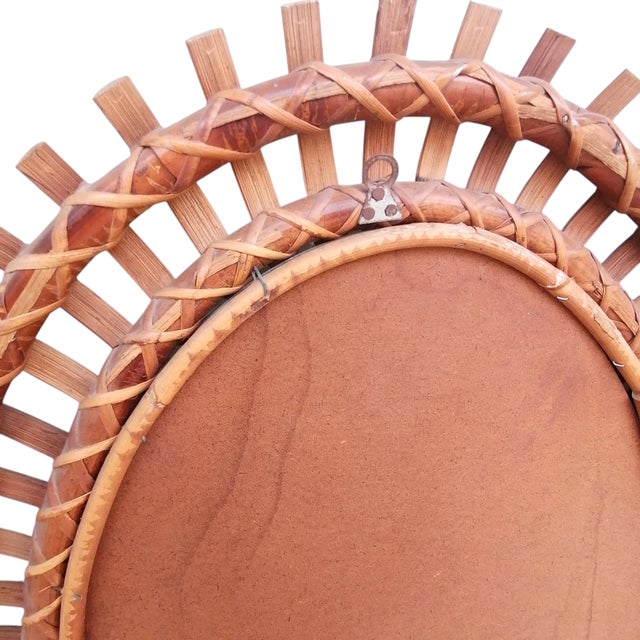 1950s Convex Oval Bamboo Mirror by Olaf Von Bohr for Bonacina, 1960s For Sale - Image 5 of 6