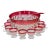 1960s Faceted Punch Bowl 12 Cups & Ladle Whitehall Ruby Flash Crystal by Colony- 13 Pieces For Sale