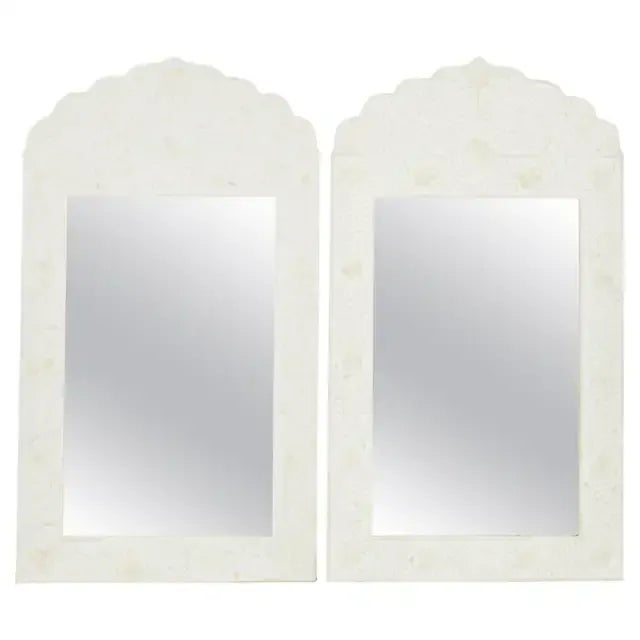 Pair of Syrian Moorish Style Bone Inlay Mosaic Wall Mirrors For Sale - Image 13 of 13