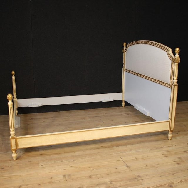 Louis XVI Lacquered and Gilded Double Bed, 1950s For Sale - Image 6 of 13