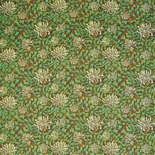 Morris & Co Honeysuckle Fabric in Autumn For Sale
