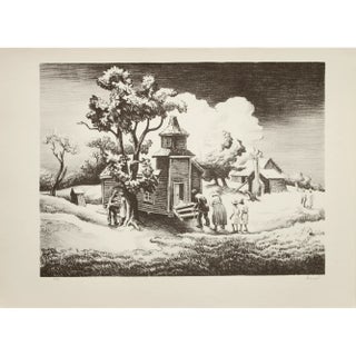 1939 After Thomas Benton "Sunday Morning", First Edition Period Offset Lithograph For Sale