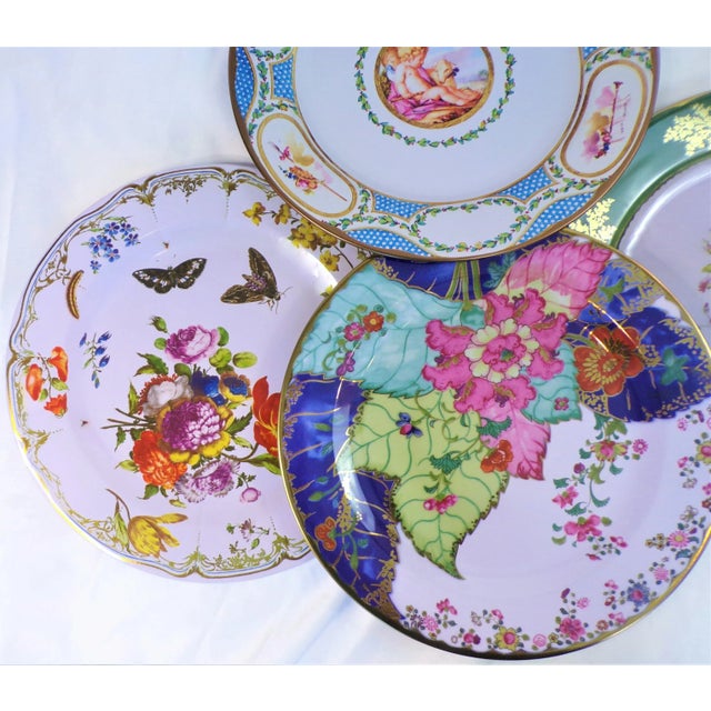 Enamaled Tin English Plates - Set of 4 For Sale In Houston - Image 6 of 8