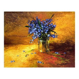 Michael Gorban, Bluebells, Hand Signed Giclee on Canvas, 16 X 20 In. Stretched, Edition of 150 For Sale