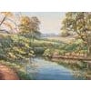 Lush Tree Lined Towpath on the River Lagan in Northern Ireland by 20th Century Irish Artist, Jim Matthews Art measures 30...