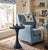 Scalloped Round Drink Table Navy Blue For Sale - Image 9 of 10