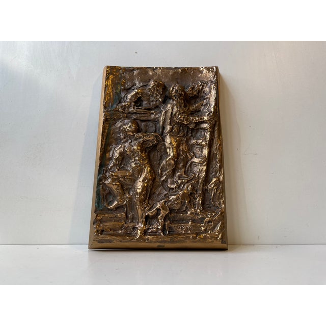 Metal Bronze Wall Plaques by Anders Nyborg, 1970s, Set of 4 For Sale - Image 7 of 14